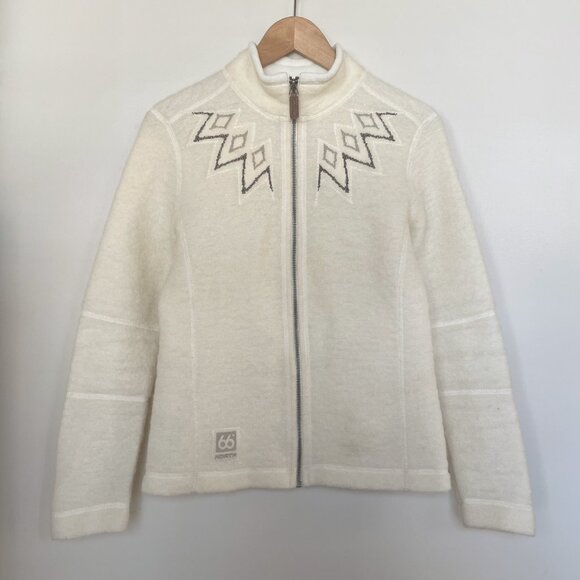 66 Degrees North Kaldi Wool Sweater Jacket Size M Medium - Picture 3 of 10